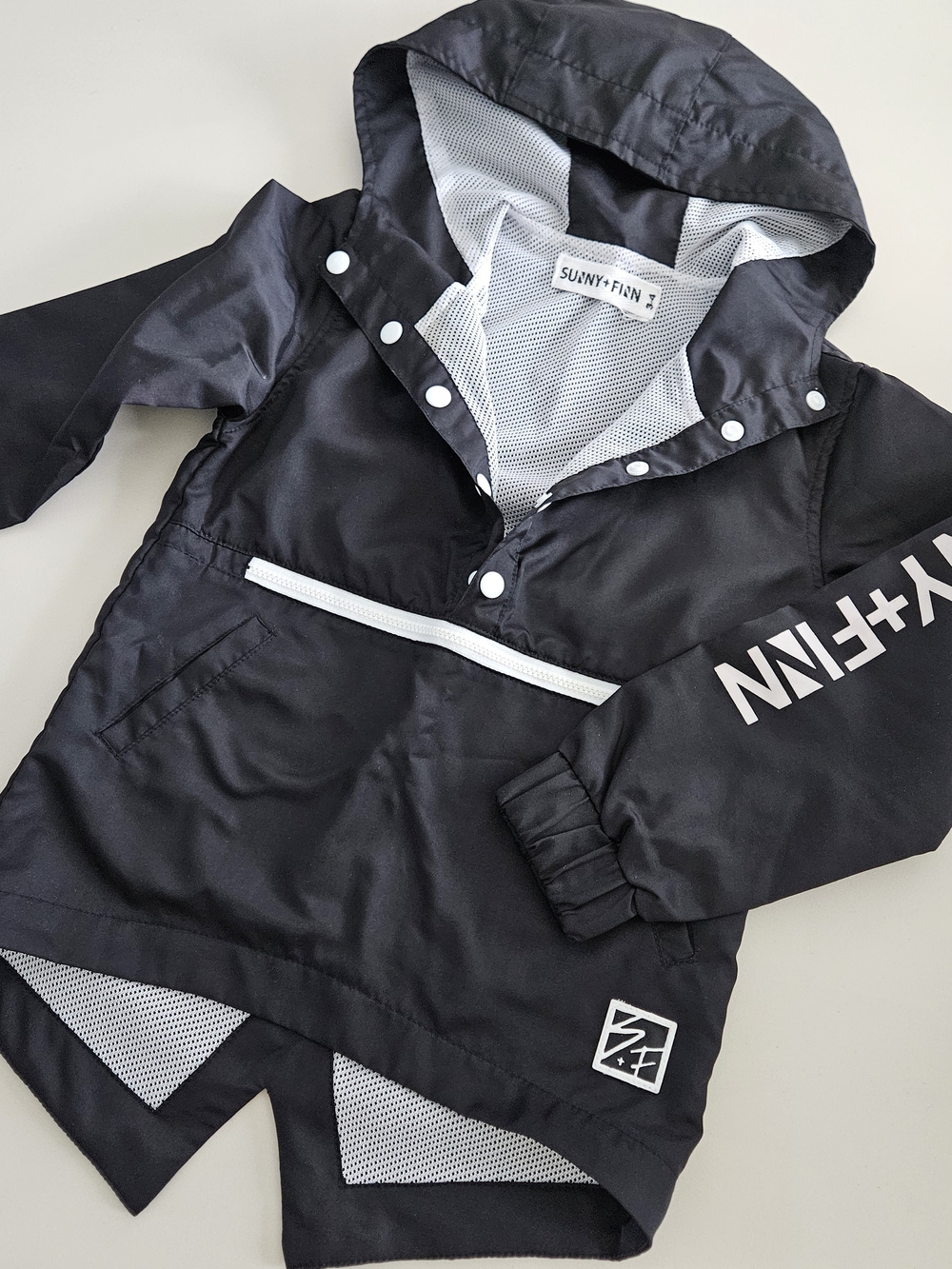 Sunny+Finn Kids' Black Hooded Anorak Jacket